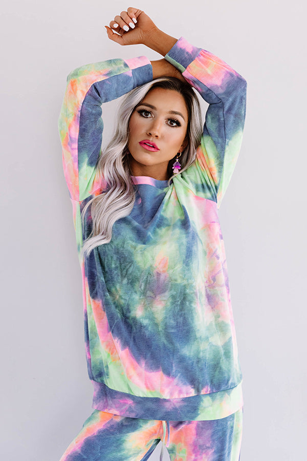 Snuggle Down Tie Dye Sweatshirt In Navy