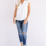 Cambridge Crush Shift Top In White Image - 1