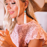 The Melilla Tassel Earrings in White Image - 1