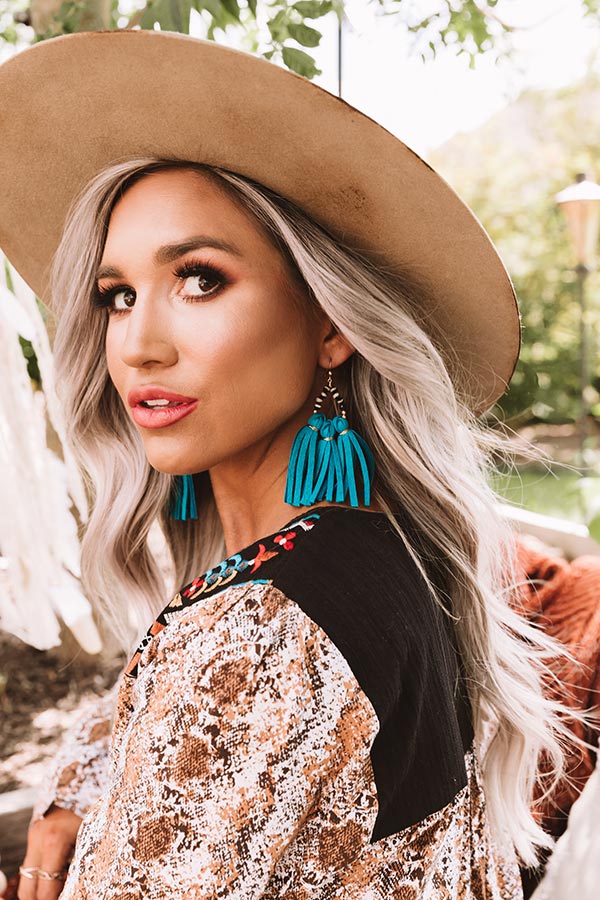 The Havana Tassel Earrings in Turquoise