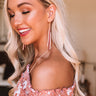 The York Leather Earrings in Rose Image - 1
