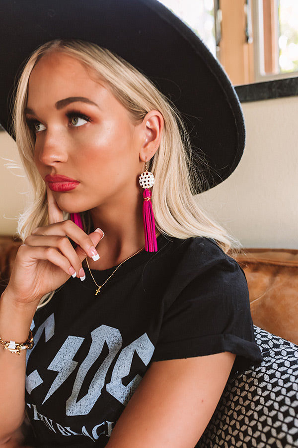 The Daphne Arabic Spotted Shell Earrings in Hibiscus