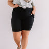 On The Right Track High Waist Active Shorts in Black Curves Image - 1