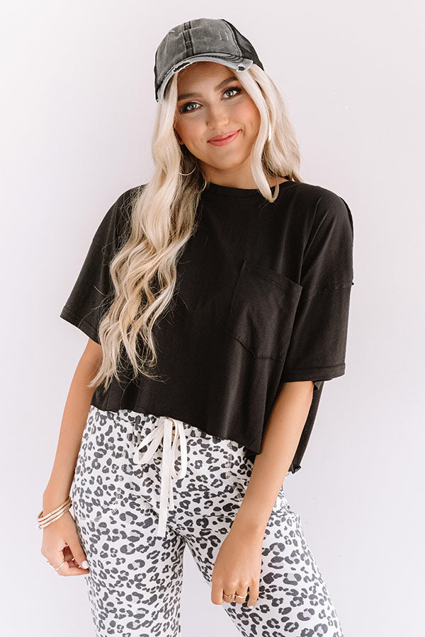 Cool Girl Crop Top in Black