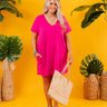 Summertime Vibes T-Shirt Dress In Fuchsia  Curves Image - 1