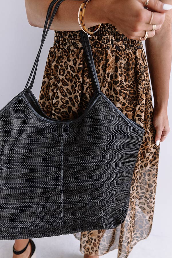 Solo Trip Faux Leather Tote In Black Image - 3