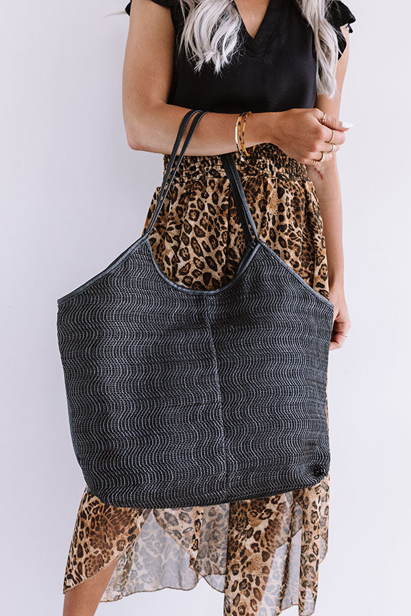 Solo Trip Faux Leather Tote In Black Image - 2