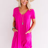 Summertime Vibes T-Shirt Dress In Fuchsia Image - 1