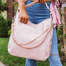 French Travels Faux Leather Tote in Blush Image - 1