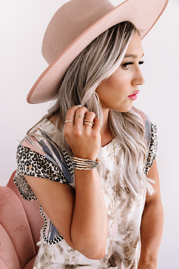 Style Remix Beaded Bracelet Set In Grey