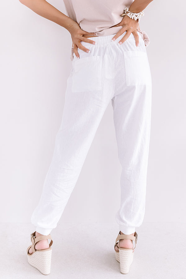 The Puesto High Waist Joggers In White Image - 4