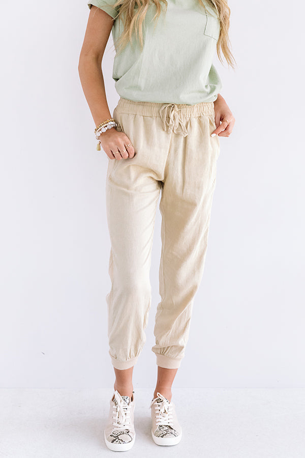 The Puesto High Waist Joggers In Khaki
