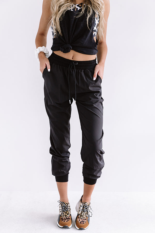 The Grove High Waist Joggers in Black