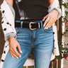 Finishing Touch Velvet Belt In Black Image - 1