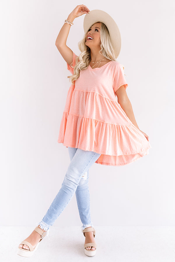 Nashville Visit Shift Top in Peach Image - 3