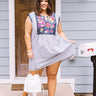 Wild Flower Embroidered Shift Dress In Navy Curves Image - 1