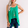Free Flowing Shift Tank in Emerald Image - 1