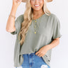 L.A. Lifestyle Shift Top In Olive Image - 1