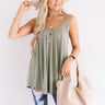 Free Flowing Shift Tank in Army Green Image - 1