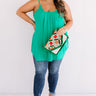Free Flowing Shift Tank in Emerald Curves Image - 1