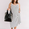 Stripe On Midi Dress In White Curves Image - 1