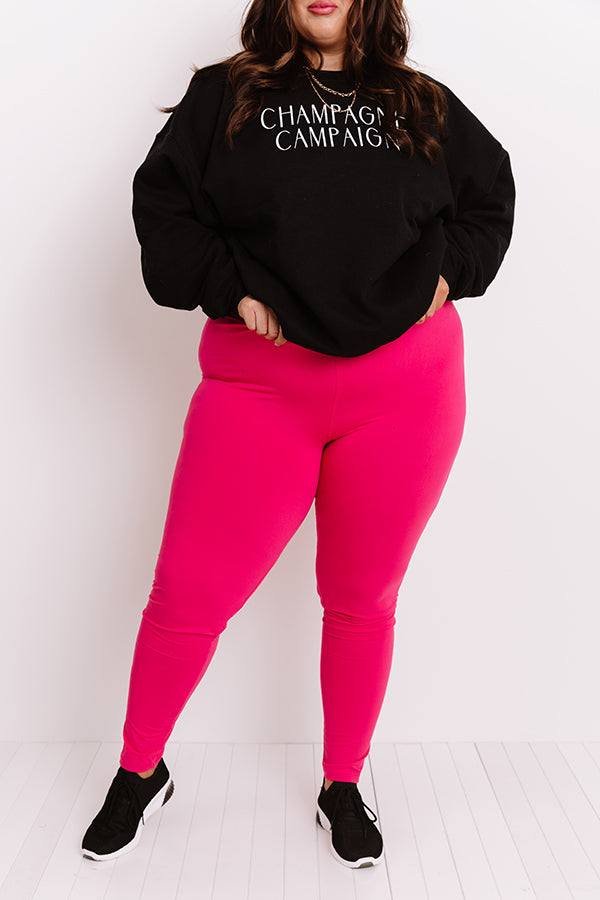 Let's Chill Ultra Soft Midrise Legging in Hot Pink   Curves Image - 1