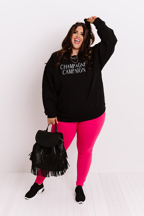 Let's Chill Ultra Soft Midrise Legging in Hot Pink   Curves Image - 2