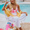 Relaxing Poolside Tie Dye Overlay In Yellow Image - 1