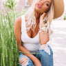 Up All Night Crop Top In White Image - 1