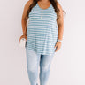 Sweeter In Stripes Shift Tank In Airy Blue   Curves Image - 1