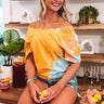 Sunset Surf Tie Dye Tee In Orange Image - 1