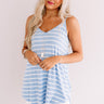 Cali Coast Stripe Shift Tank In Sky Blue Image - 1