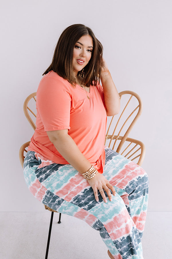 Coastal Chic Shift Tee In Coral  Curves