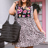Wild Flower Embroidered Shift Dress In Iced Latte   Curves Image - 1