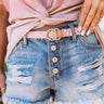 Officially Obsessed Snake Print Belt In Blush Image - 1