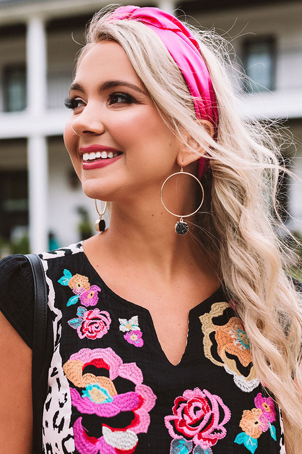 Dreamy Gaze Druzy Earrings In Black
