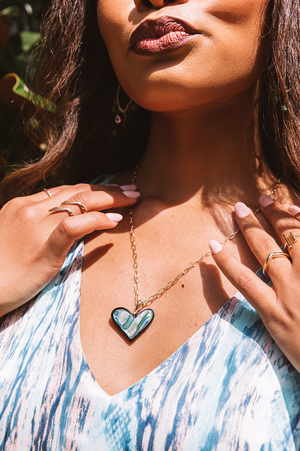 Kendra Scott Poppy Heart Gold Long Pendant Necklace in Abalone Image - 2