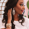 Festival Season Earrings In White Image - 1