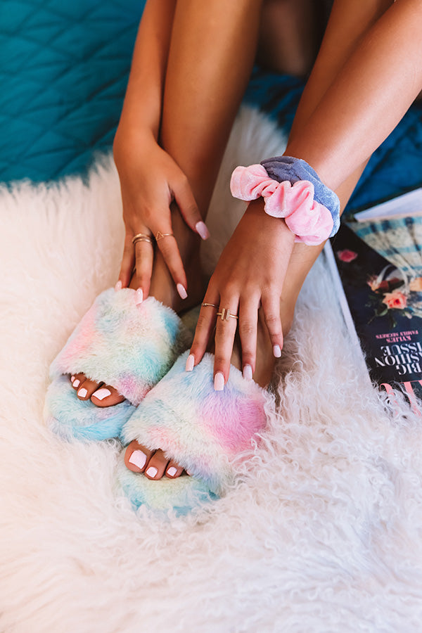 Comfy Crush Faux Fur Slipper In Tie Dye