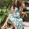 Secret Island Front Tie Ruffle Dress In Green Image - 1