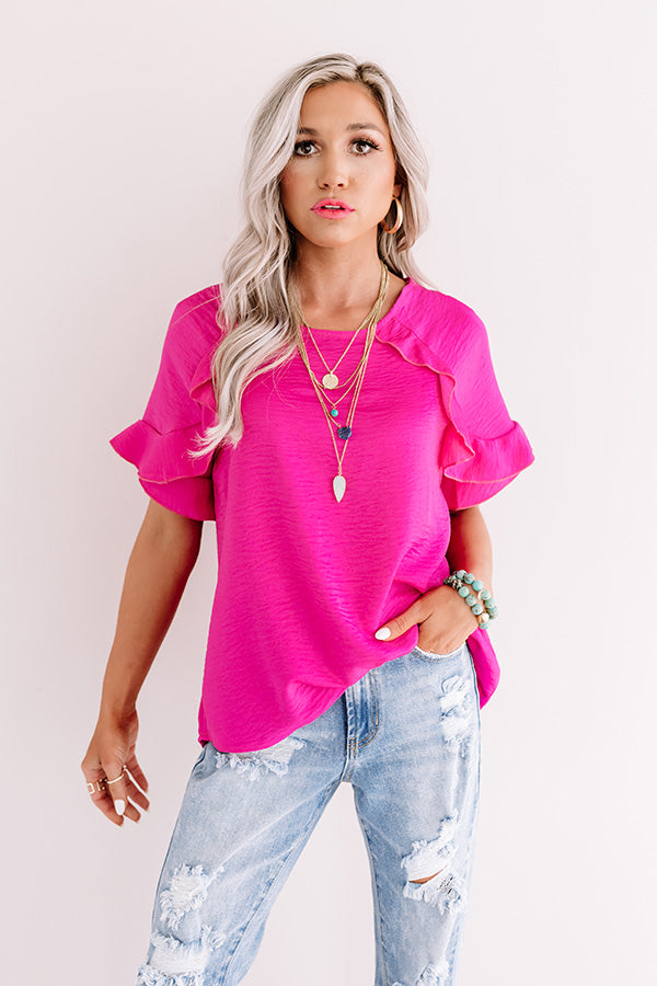 First Class Flight Path Shift Top In Hot Pink Image - 1