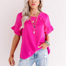 First Class Flight Path Shift Top In Hot Pink Image - 1