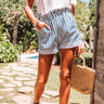 The Danyelle Stripe High Waist Shorts In Medium Wash Image - 1