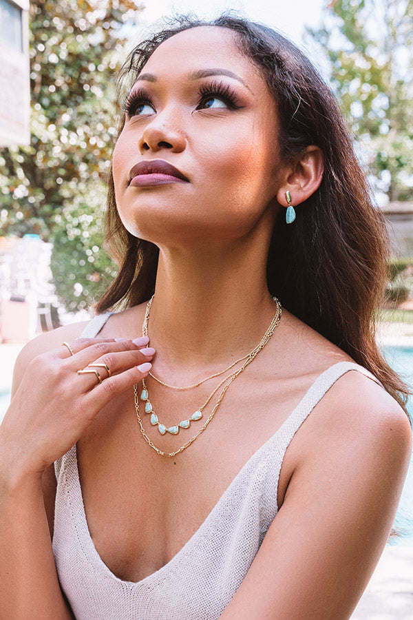 Kendra Scott Susanna Gold Multi Strand Necklace in Sea Green