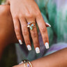 Kendra Scott Ivy Gold Ring Set Of 3 in Sea Green Mix Image - 1