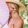 Kendra Scott Mckenna Gold Statement Earrings in Sea Green Mix Image - 1