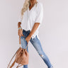Pave The Way Waffle Knit Top In White Image - 1
