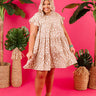 Dreaming Big Leopard Babydoll Dress in Warm Taupe Curves Image - 1