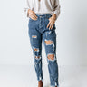 The Mindi High Waist Distressed Relaxed Skinny Image - 1