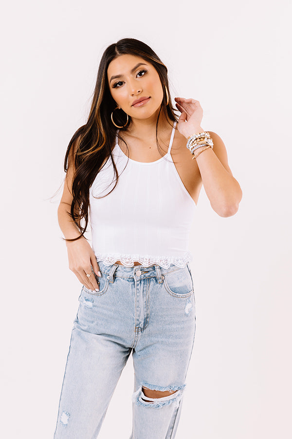 Front Row Tickets Crop Top In White Image - 1